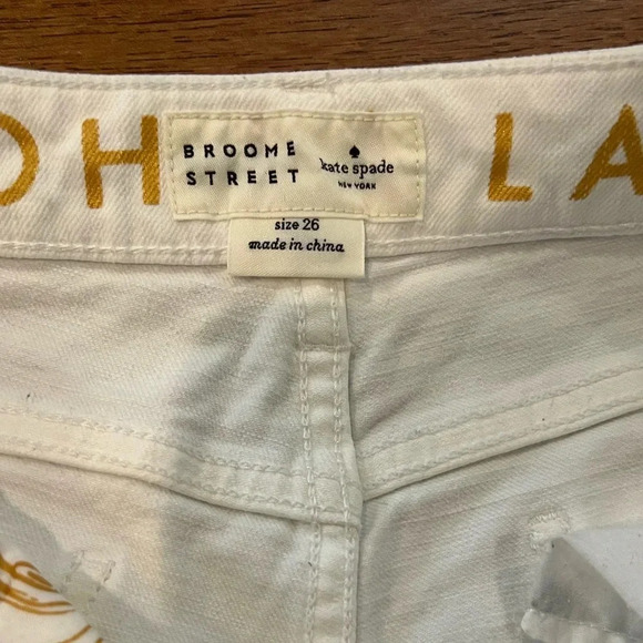 Kate Spade white jeans OH LA LA Broome Street Capri Stretch White Jeans - Picture 4 of 6